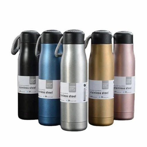 Stainless Steel Insulated Vacuum Water Bottle – 550ml Cola Shape (Random Color)