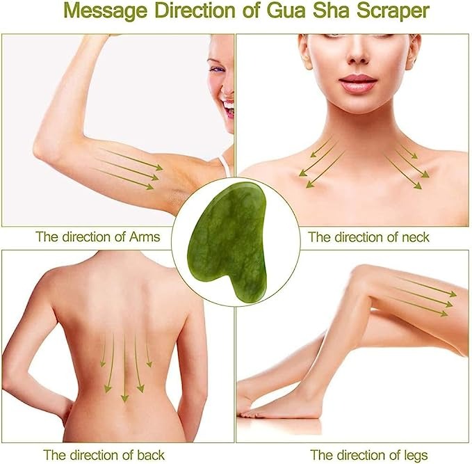 Jade Roller And With Guasha (Marble Stone) Stimulates Healthier Skinet, Facial Roller For Skin
