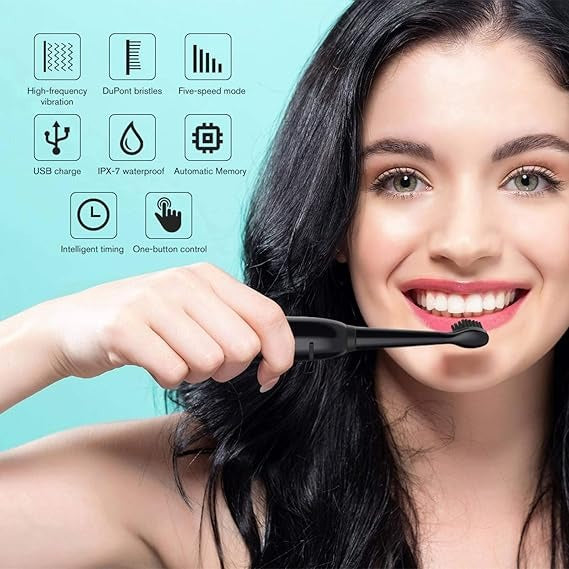 Smart Electric Toothbrush – For Adults & Kids | 5 Cleaning Modes, USB Rechargeable, Built-In Timer