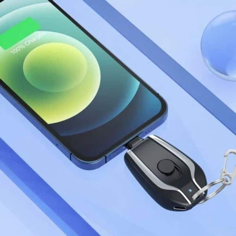 Portable Keychain Charger 1500mAh: Ultra-Compact Mini Battery Pack Fast Charging Backup Power Bank