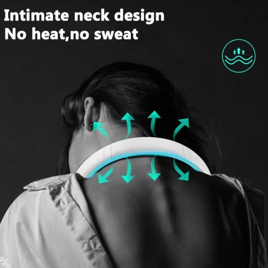 Mini Hanging Neck Fan High Wind 3 Speed Adjustable USB Charging Portable Quiet Super Long Life Outdoor Sports Office Camping