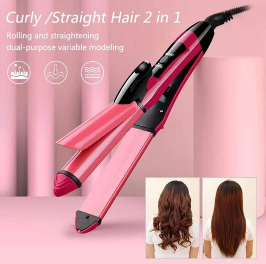 2-in-1 Nova Hair Straightener & Curler – Sleek & Curl with One Tool